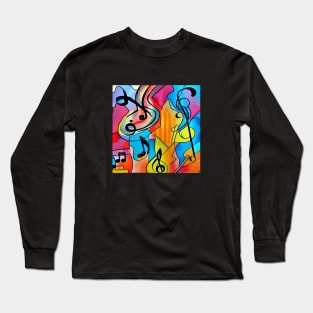 Music - Colorful Abstract Long Sleeve T-Shirt